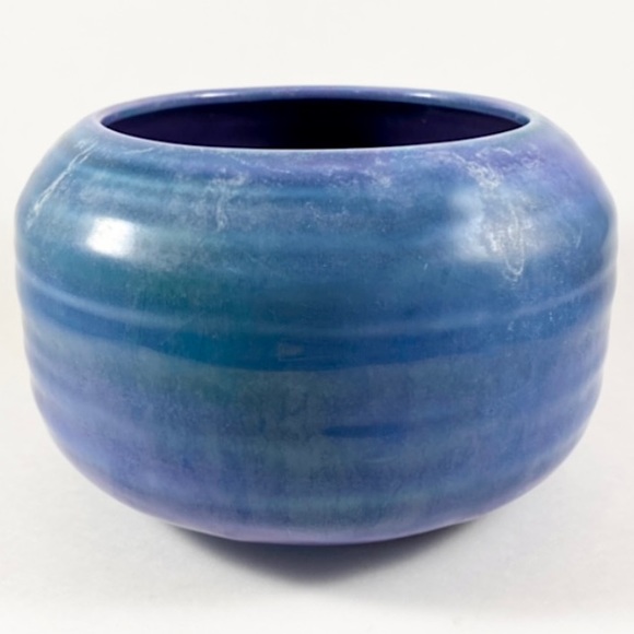 Vintage blue and purple planter pot